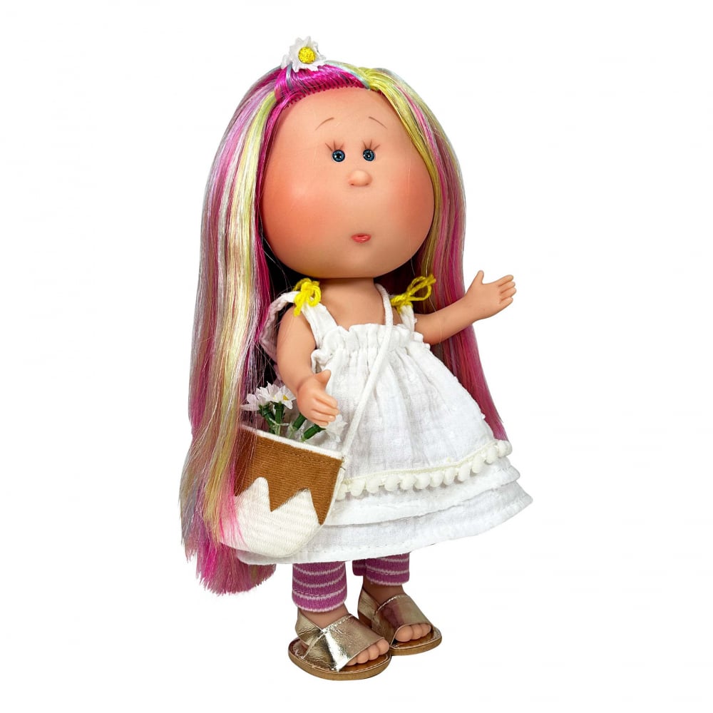 Papusa Nines D'Onil, Colectia Little Mia, cu parul curcubeu, 23 cm [1]