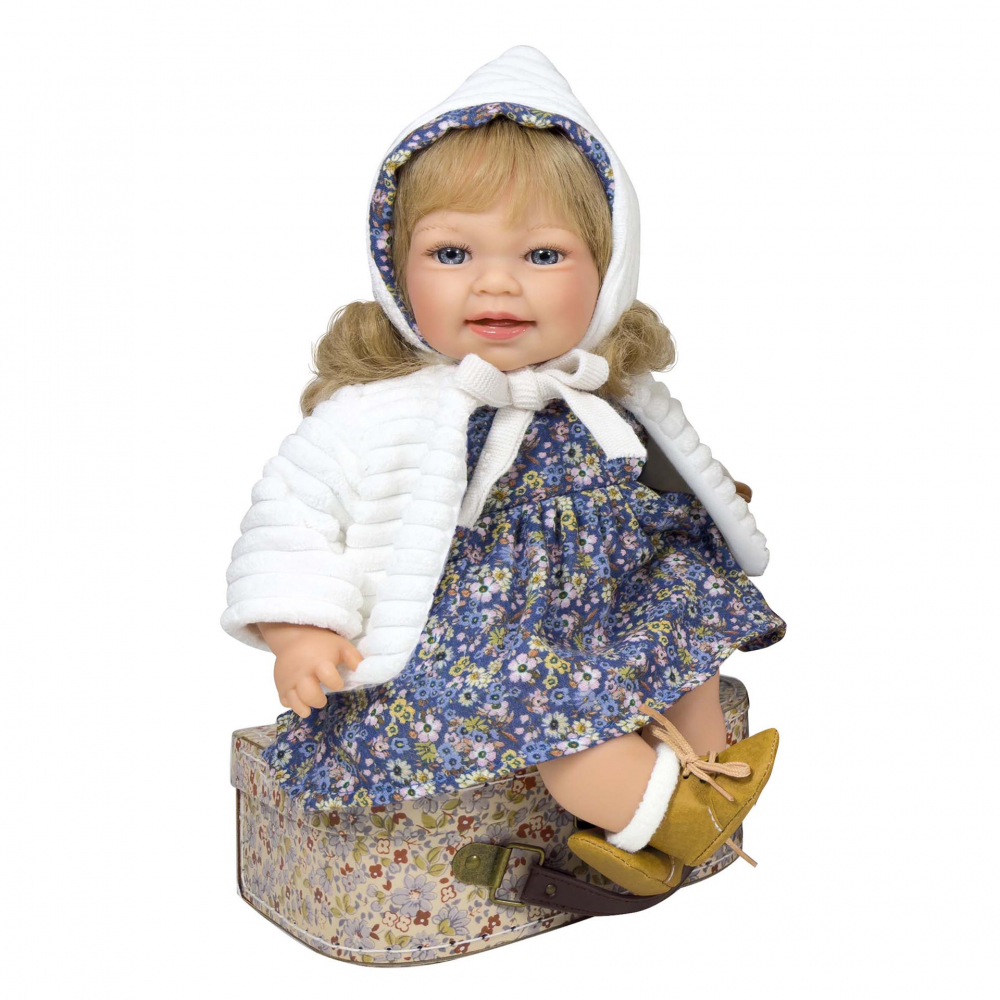 Papusa Nines D'Onil, Little Susi, cu sunete, cu parul blond, cu palton alb, cu miros de vanilie, 40 cm [1]