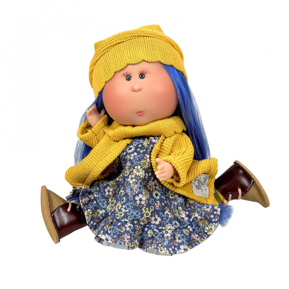Papusa Nines D'Onil, Mia, cu parul albastru, cu articulatii, cu miros de vanilie, 30 cm [2]