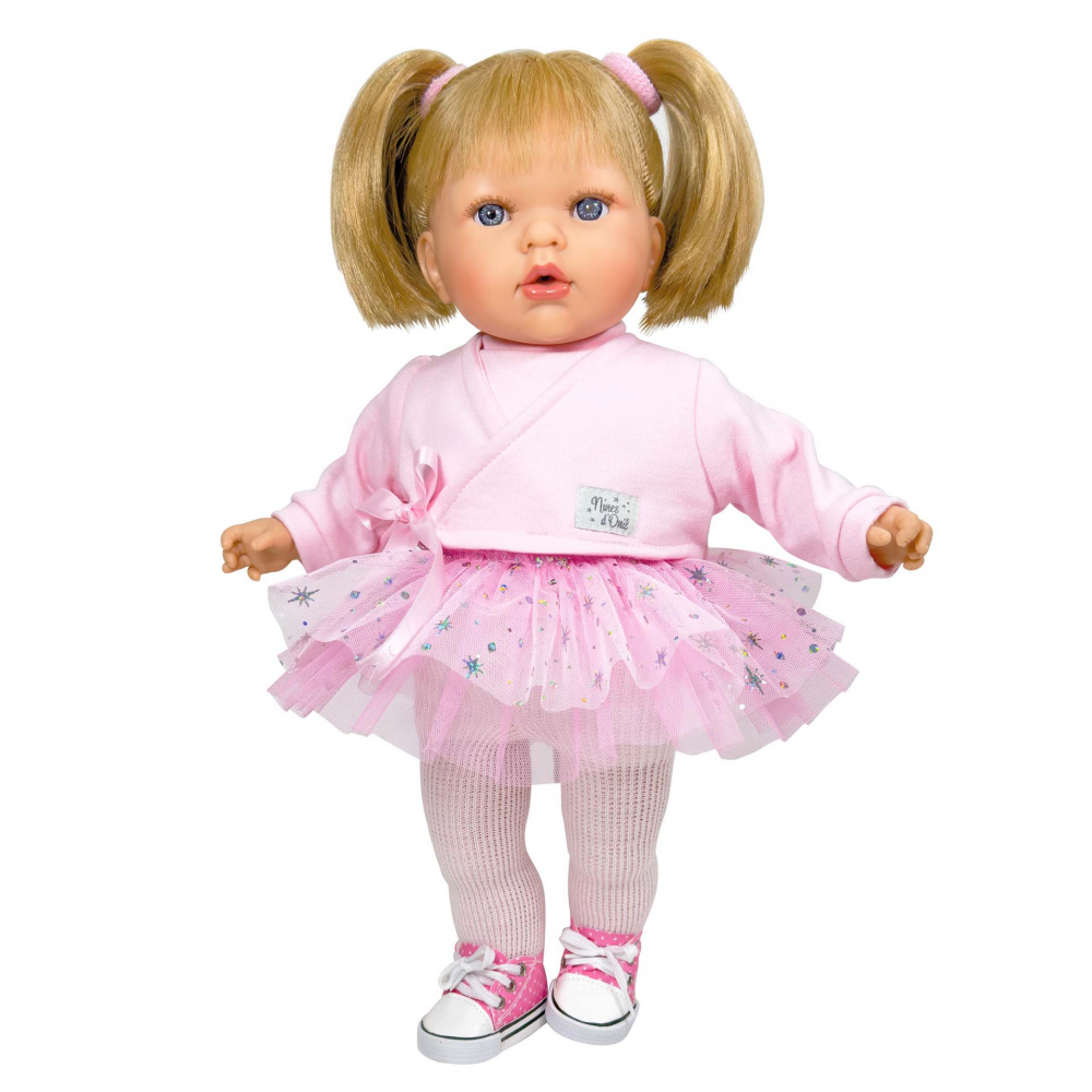 Papusa Nines D'Onil, Tita Star, cu sunete, cu parul blond, cu rochie roz, cu miros de vanilie, 45 cm [1]