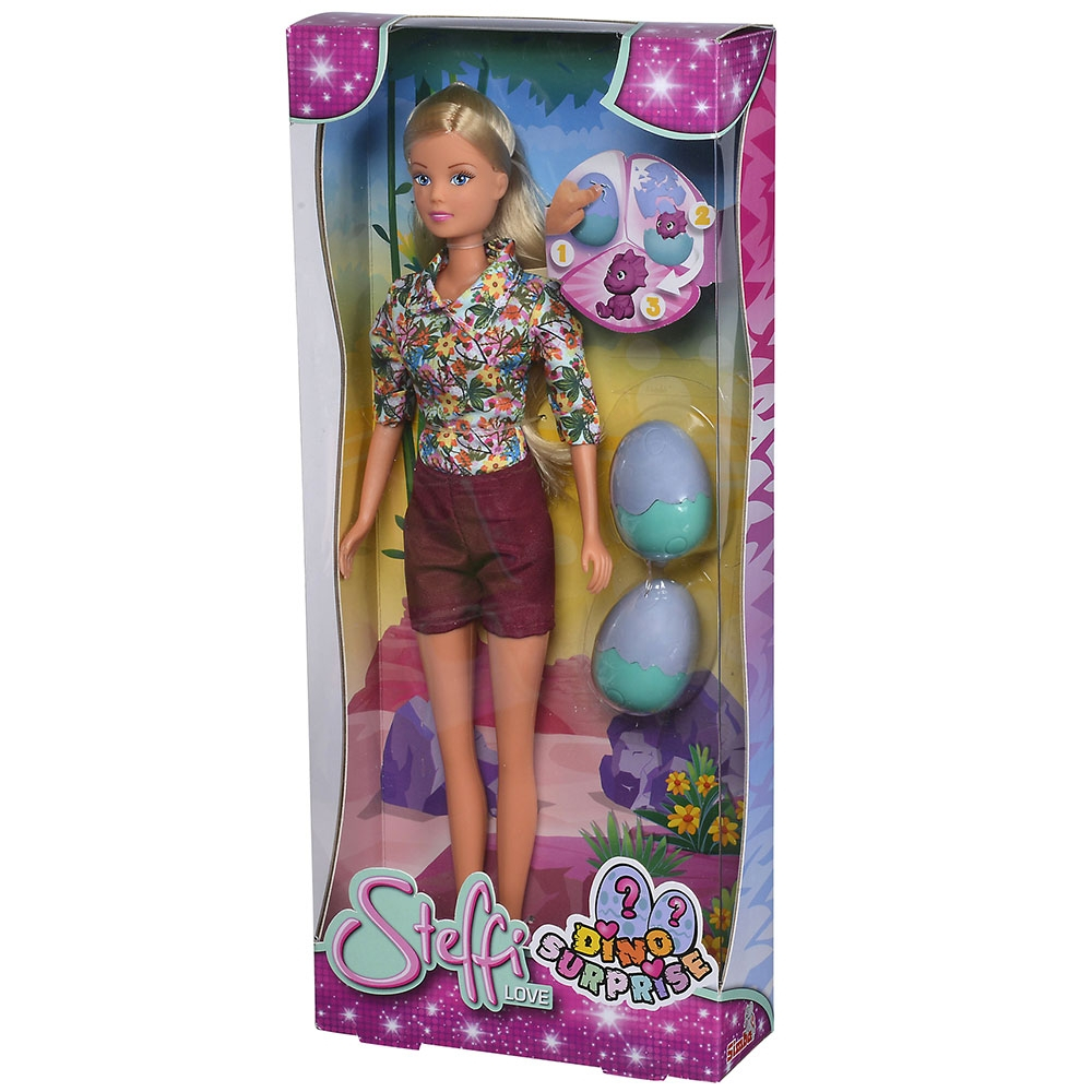 Papusa Simba Steffi Love Dino Surprise 29 cm cu 2 figurine [6]