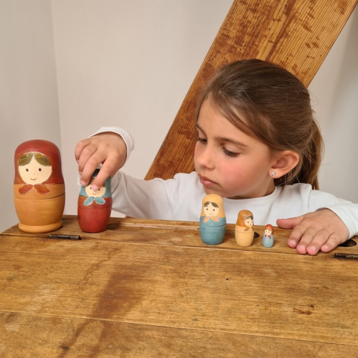 Papusi Matrioshka, din lemn, de pictat, varsta 3 - 6, 6 - 9 ani, Baiat, Fata [3]