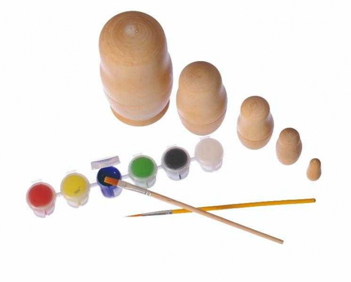 Papusi Matrioshka, din lemn, de pictat, varsta 3 - 6, 6 - 9 ani, Baiat, Fata [2]