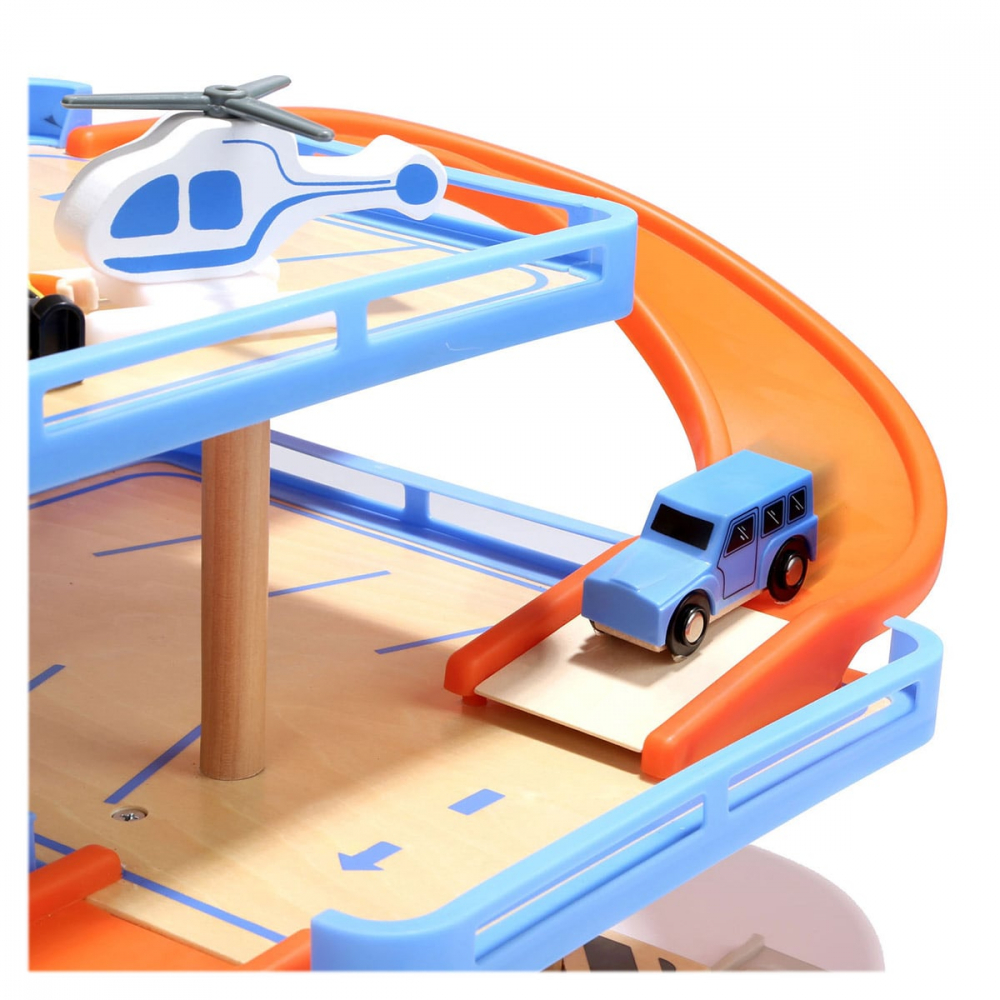 Parcare din lemn cu 2 etaje, helicopter si masinute, 3-7 ani [5]
