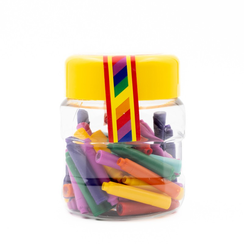 Patroane cerneala scurte (rezerve) Colorarte 522854, cerneala color, borcan PVC 50 buc diverse culori [2]