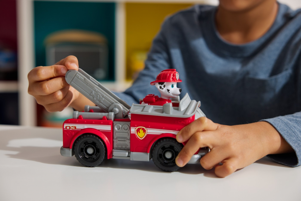 Patrula catelusilor set vehicul de baza masina de pompieri si figurina marshall, varsta de la 3 ani la 9 ani [4]