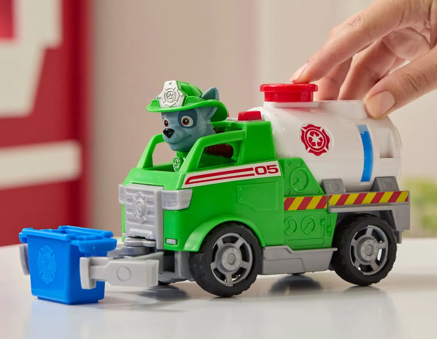 Patrula catelusilor vehicul de salvare masina de pompieri si figurina rocky, copii 3 ani-7 ani [5]