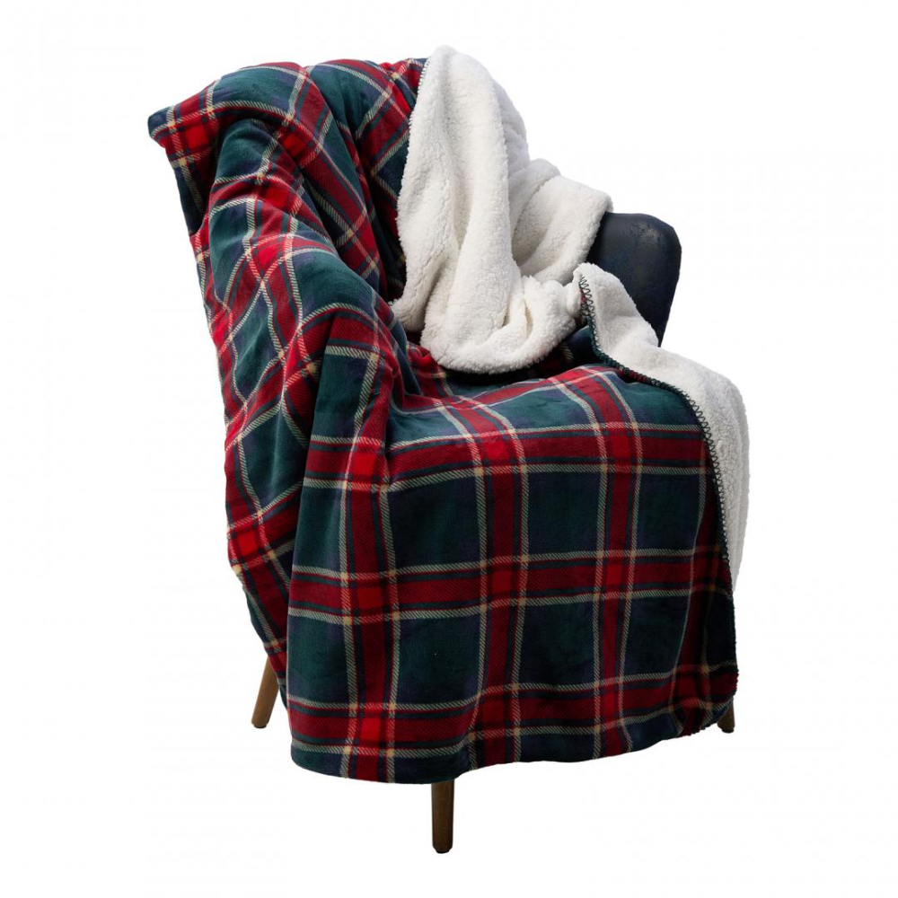 Patura blanita carouri rosu 200x220 cm [3]