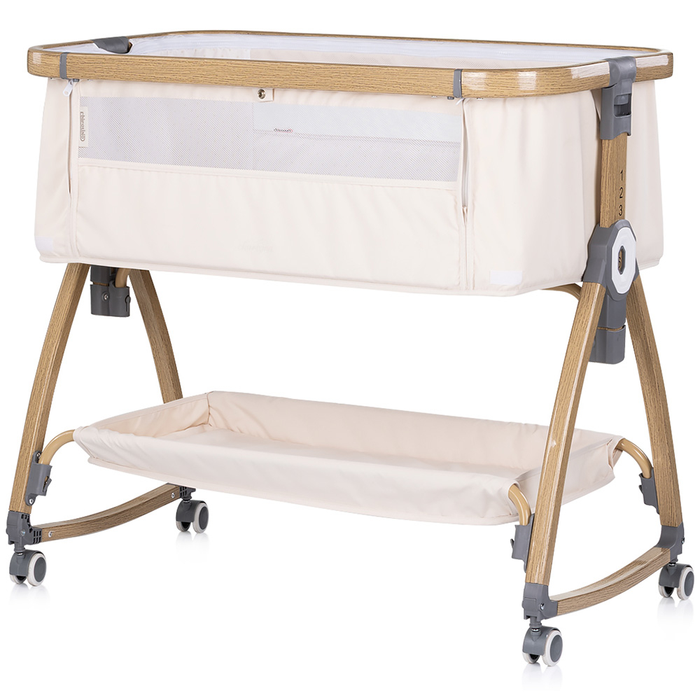 Patut co-sleeper Chipolino Charisma cu laterala culisanta cashmere wood [2]