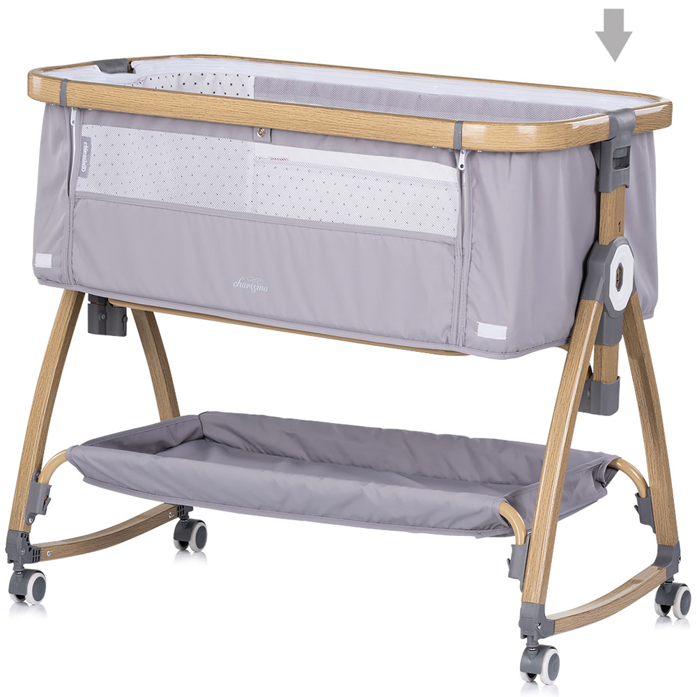 Patut co-sleeper Chipolino Charisma cu laterala culisanta platinum wood [5]