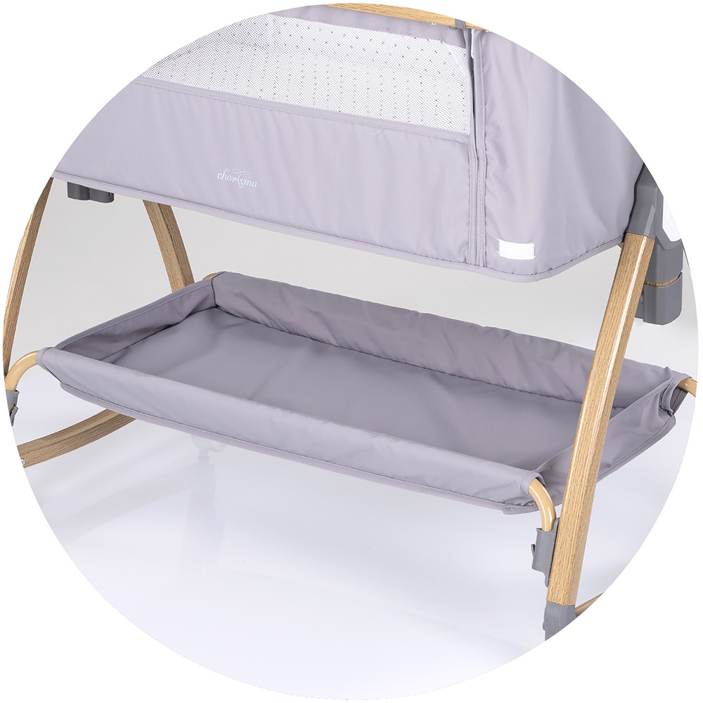 Patut co-sleeper Chipolino Charisma cu laterala culisanta platinum wood [10]