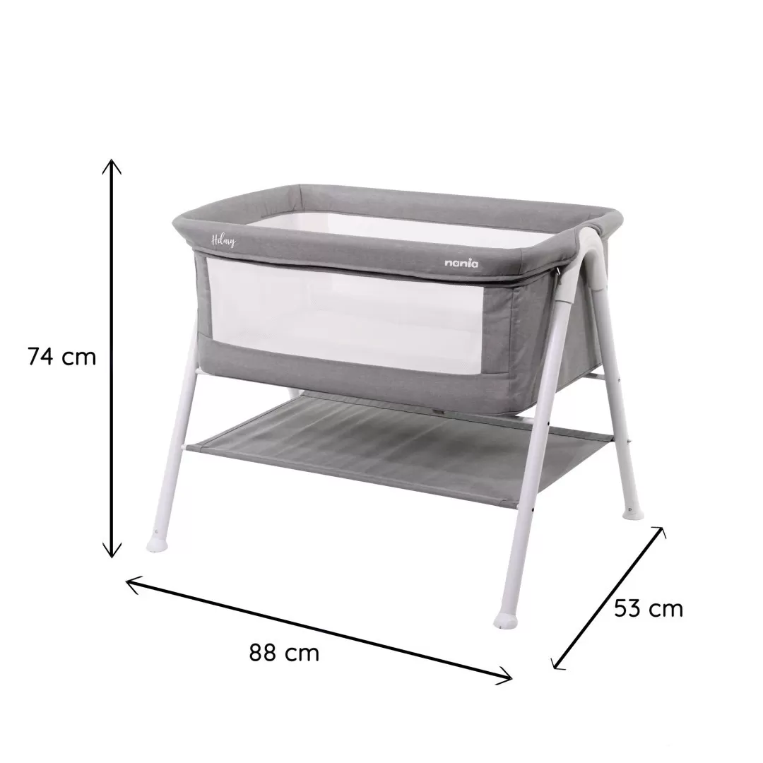 Patut co-sleeper, hillary, grey, varsta de la 0 luni la 6 luni [3]