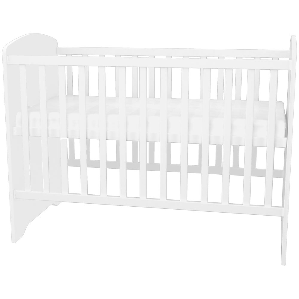 Patut copii din lemn cu sertar Hubners Matei 120x60 cm alb cu stelute [5]