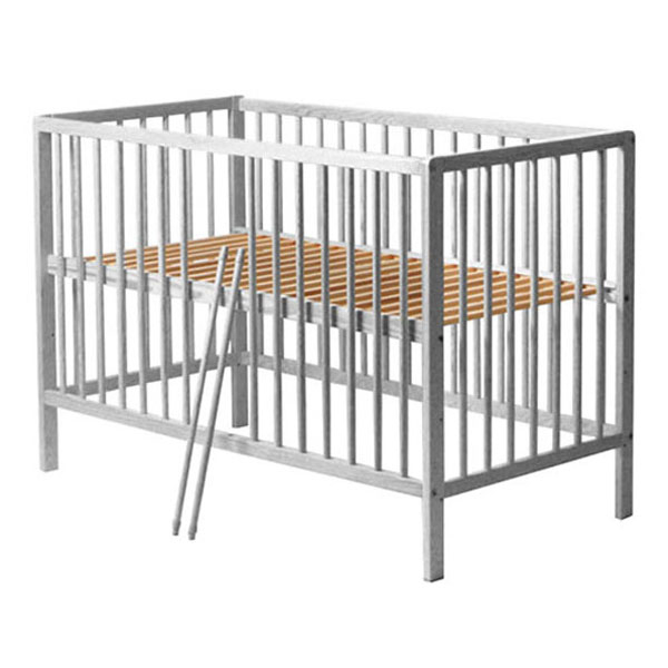 Patut copii din lemn Hubners Dominic 120x60 cm alb [4]