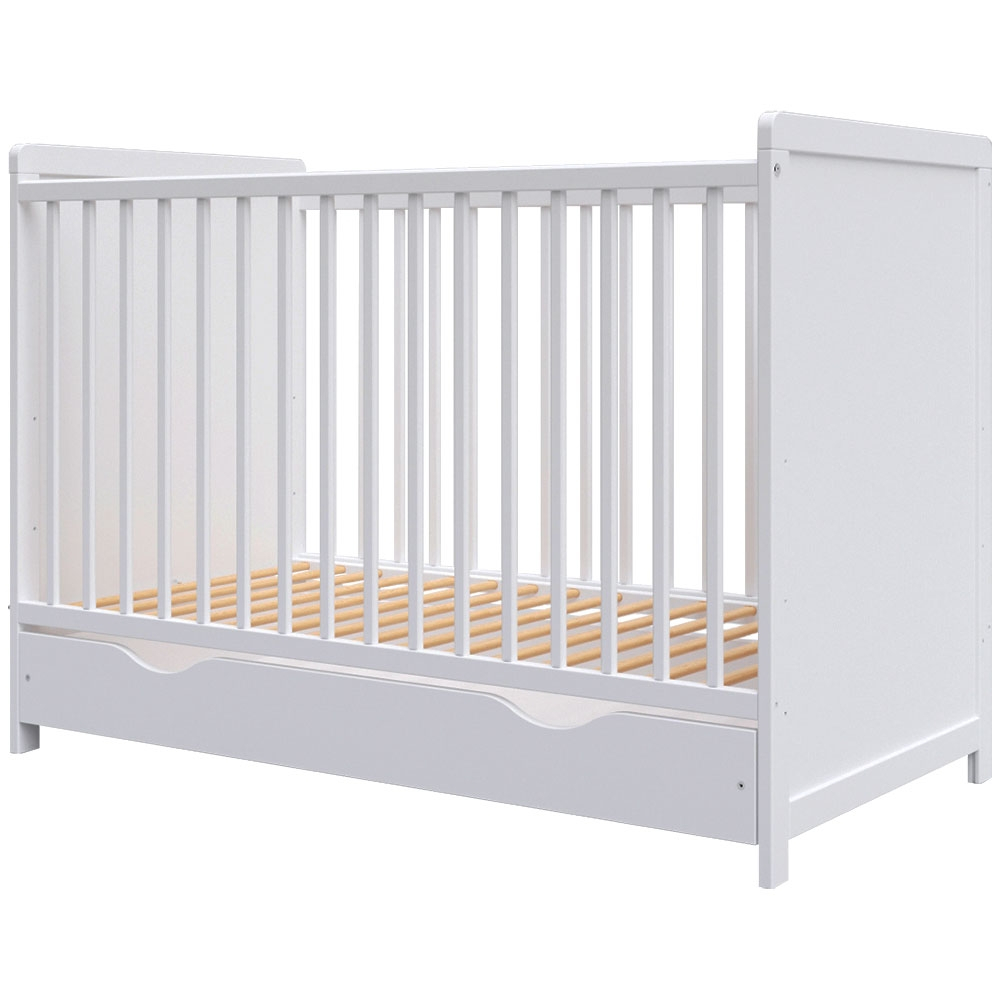 Patut copii din lemn Hubners Paula 120x60 alb cu sertar [1]