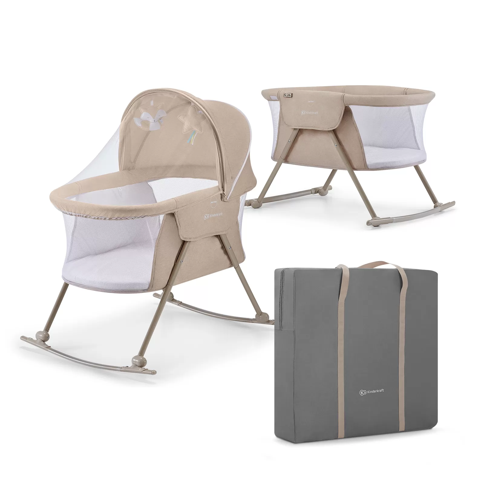 Patut kinderkraft lovi, 3 in 1, beige, varsta de la 0 luni la 9 luni [3]
