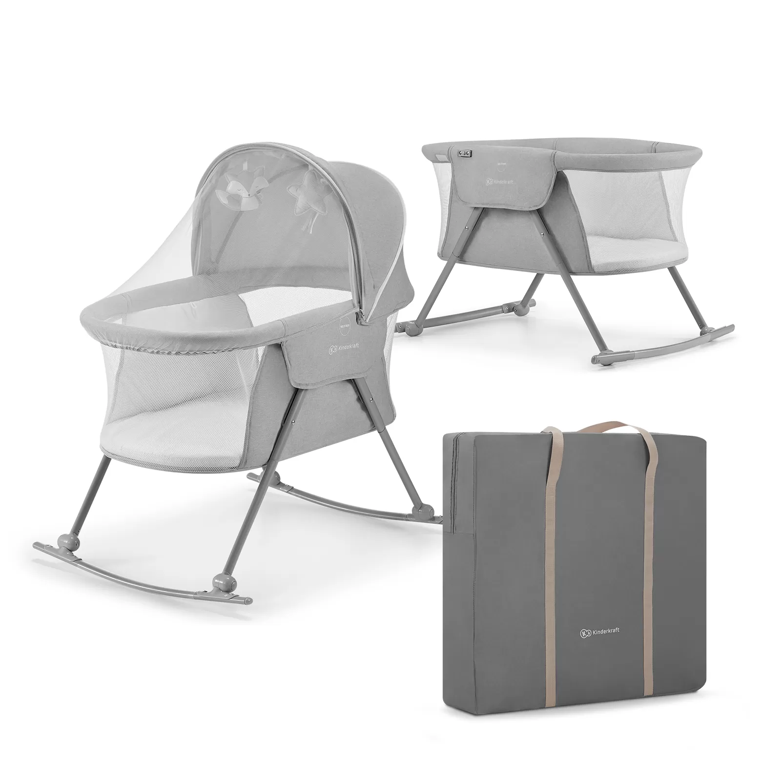 Patut kinderkraft lovi, 3 in 1, grey, varsta de la 0 luni la 9 luni [2]