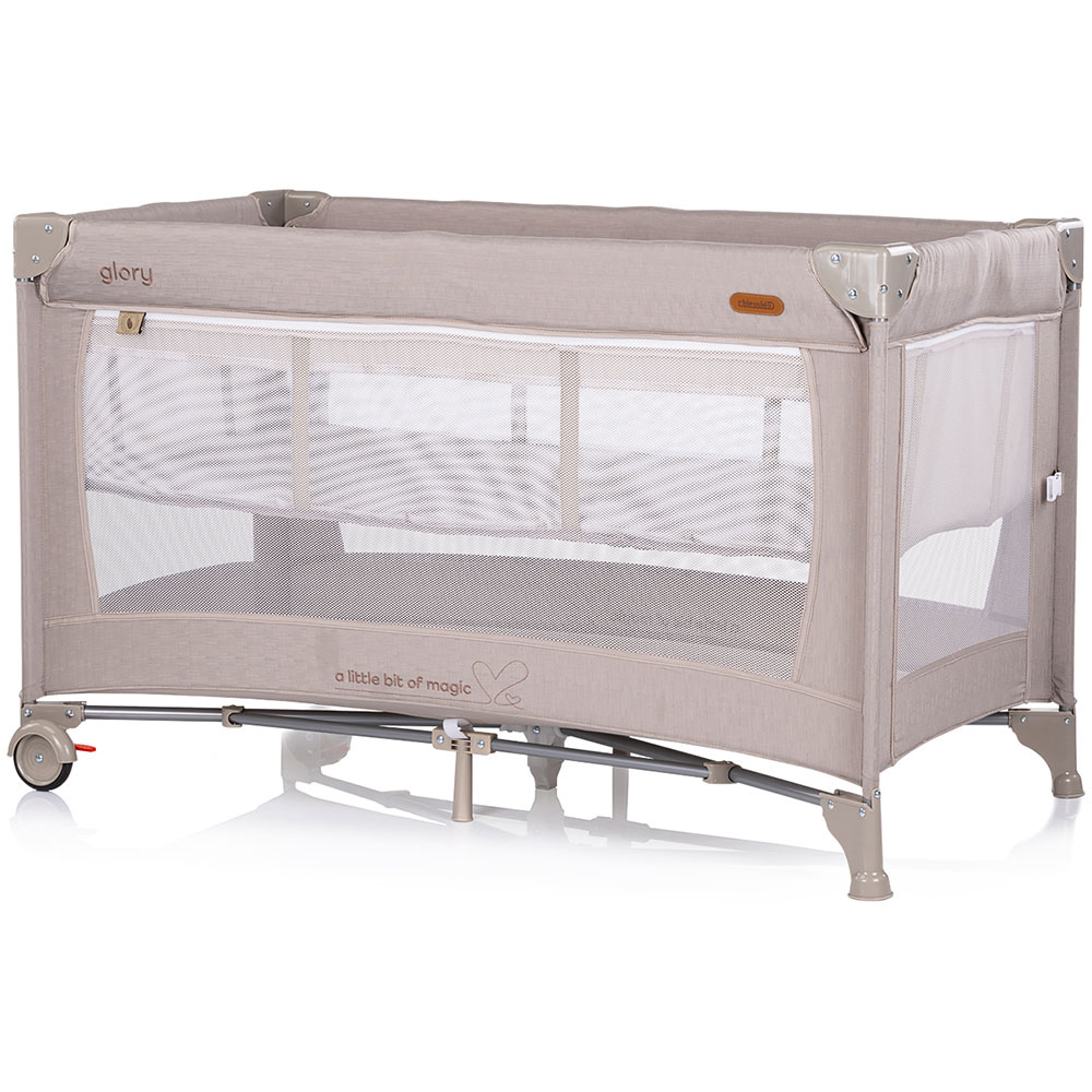 Patut pliabil Chipolino Glory cu laterala culisanta tiramisu [3]