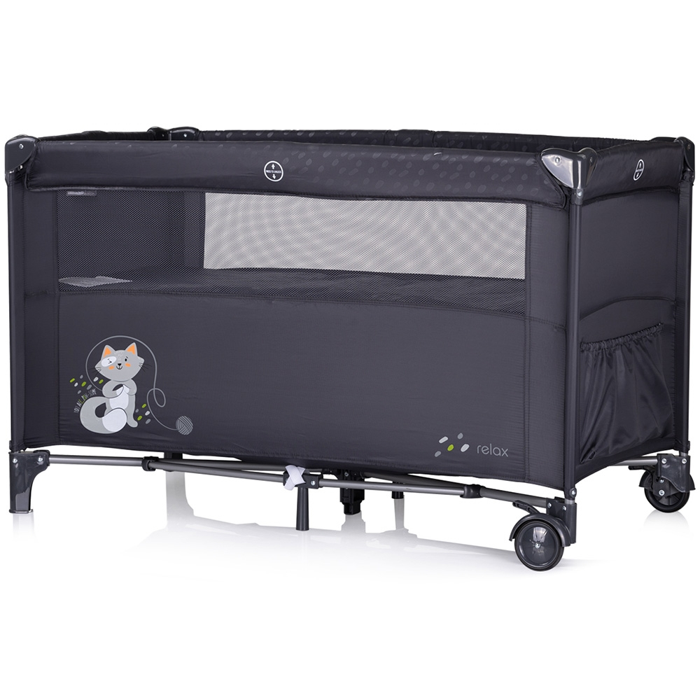 Patut pliabil Chipolino Relax anthracite cu laterala culisanta [3]