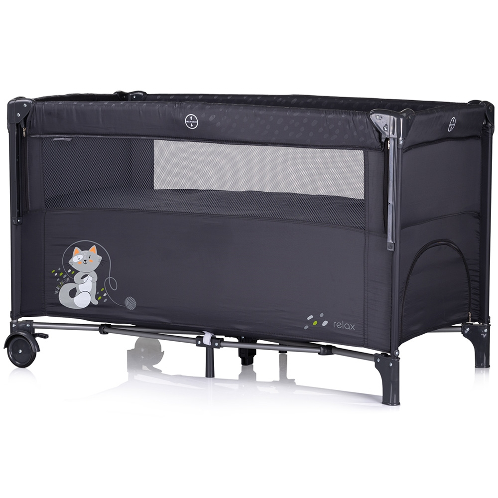 Patut pliabil Chipolino Relax anthracite cu laterala culisanta [2]