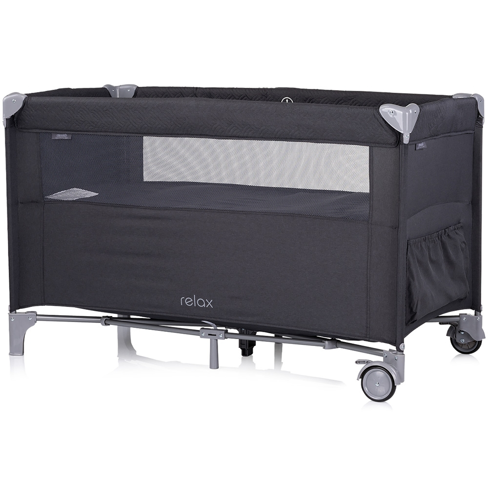 Patut pliabil Chipolino Relax anthracite linen cu laterala culisanta [3]
