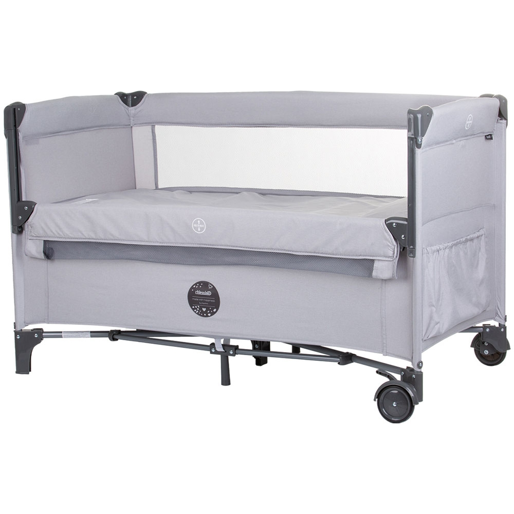 Patut pliabil Chipolino Relax ash grey linen cu laterala culisanta [1]