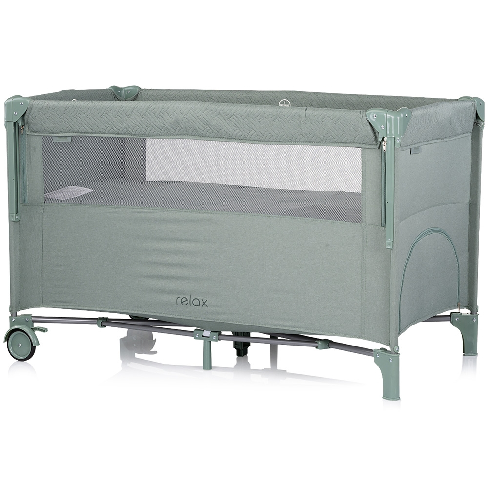 Patut pliabil Chipolino Relax basil linen cu laterala culisanta [2]