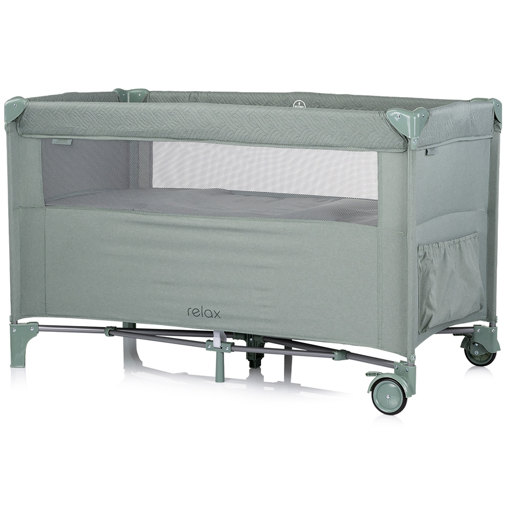 Patut pliabil Chipolino Relax basil linen cu laterala culisanta [3]