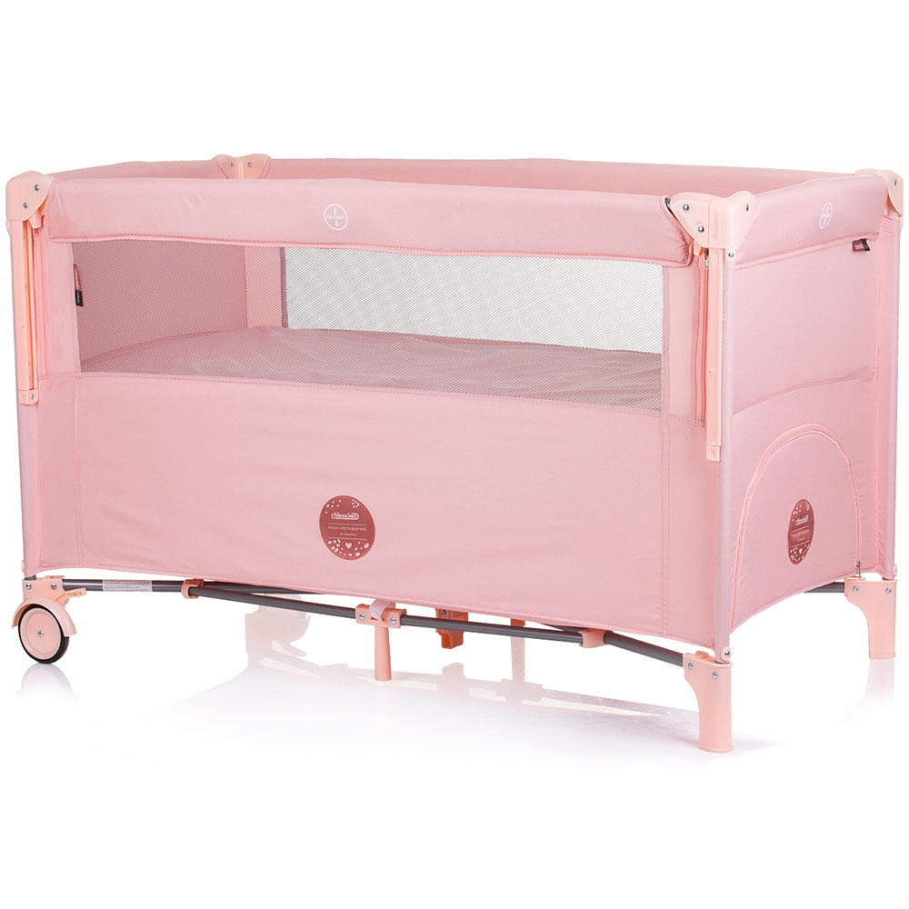 Patut pliabil Chipolino Relax flamingo linen cu laterala culisanta [2]