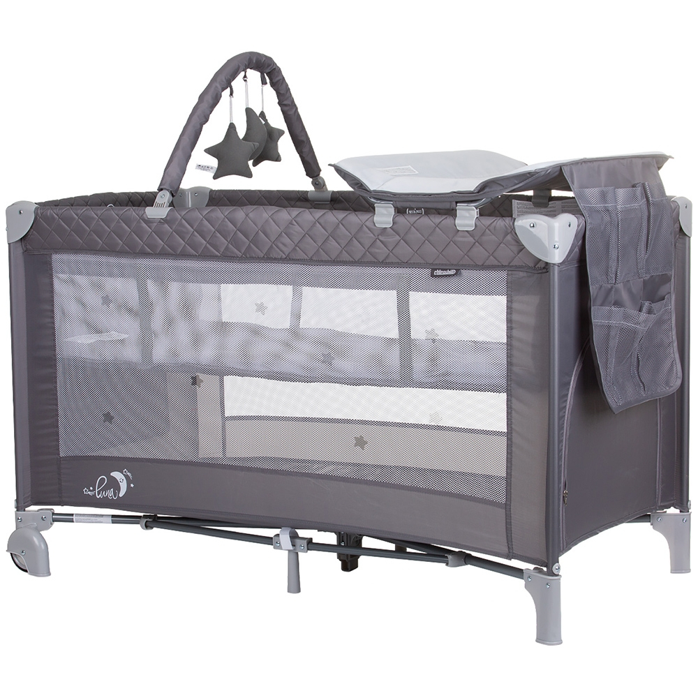 Patut pliabil cu saltea de infasat Chipolino Luna ash grey [1]