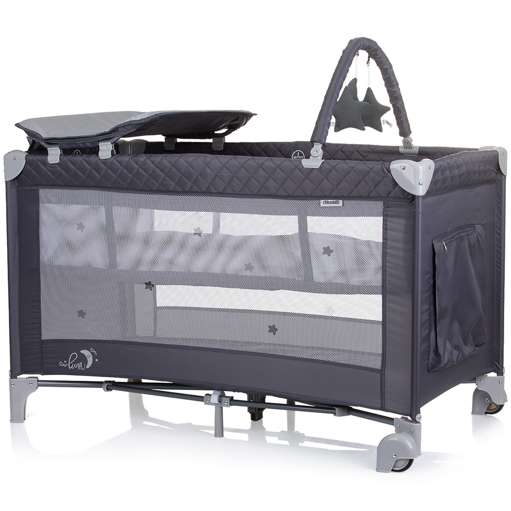 Patut pliabil cu saltea de infasat Chipolino Luna granite [2]