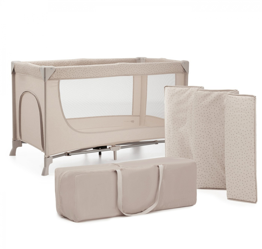 Patut travel kinderkraft joy2, cu accesorii, beige, varsta de la 0 luni la 3 ani [3]