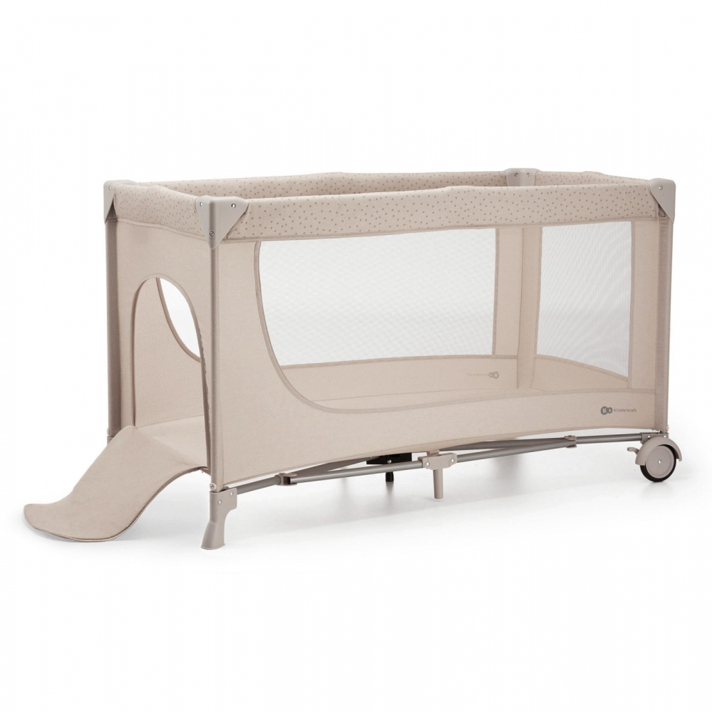 Patut travel kinderkraft joy2, cu accesorii, beige, varsta de la 0 luni la 3 ani [7]
