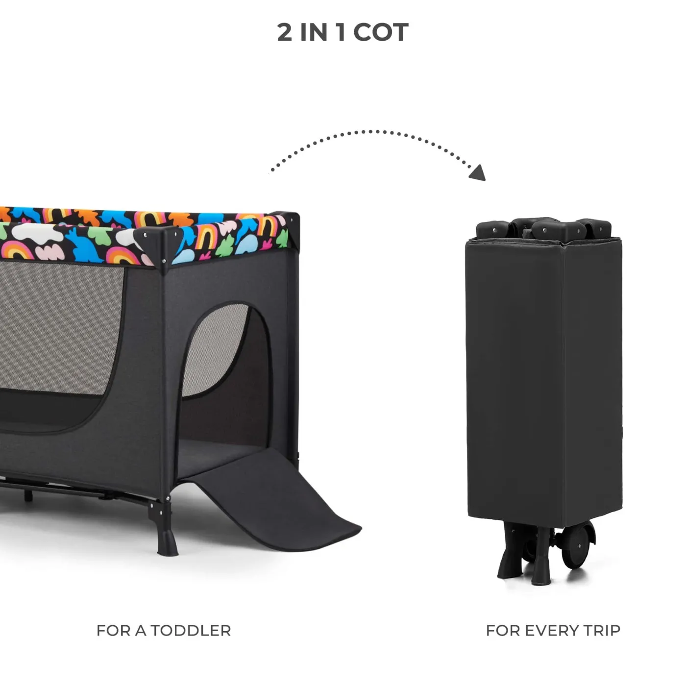 Patut travel kinderkraft joy2, fara accesorii, black, copii varsta 0 luni pana la 3 ani [6]