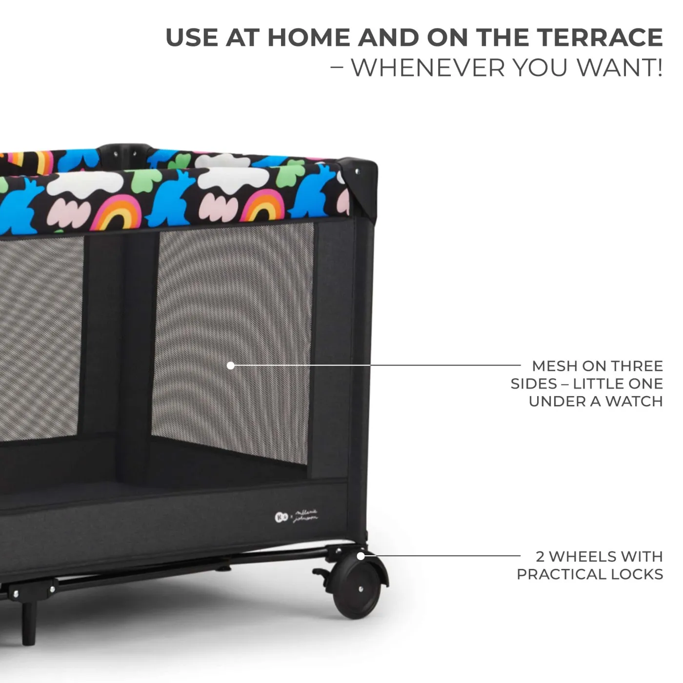 Patut travel kinderkraft joy2, fara accesorii, black, copii varsta 0 luni pana la 3 ani [7]