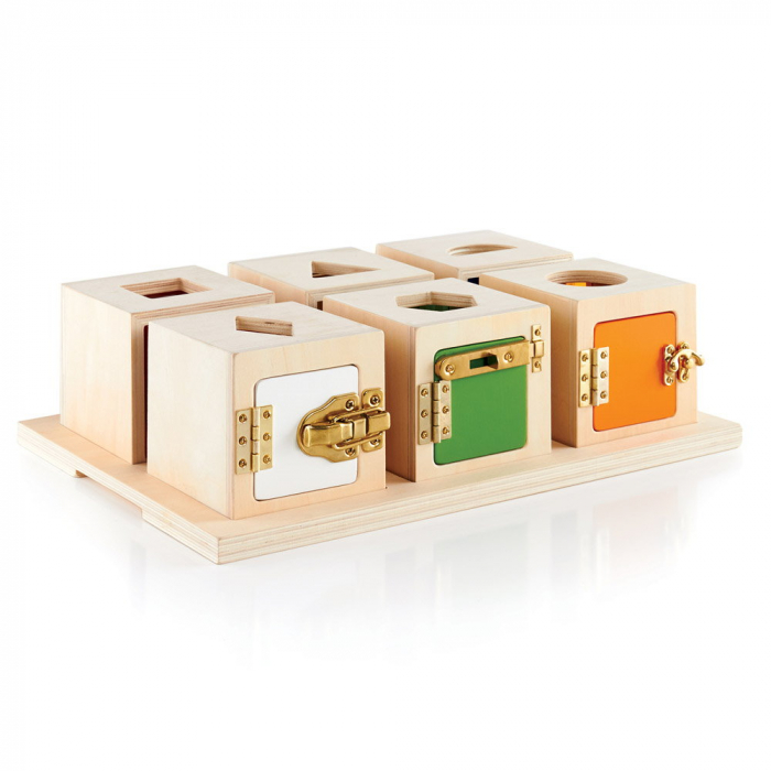 Peekaboo Lock Boxes, cutiute cu incuietori, Guidecraft, 2-5 ani [4]