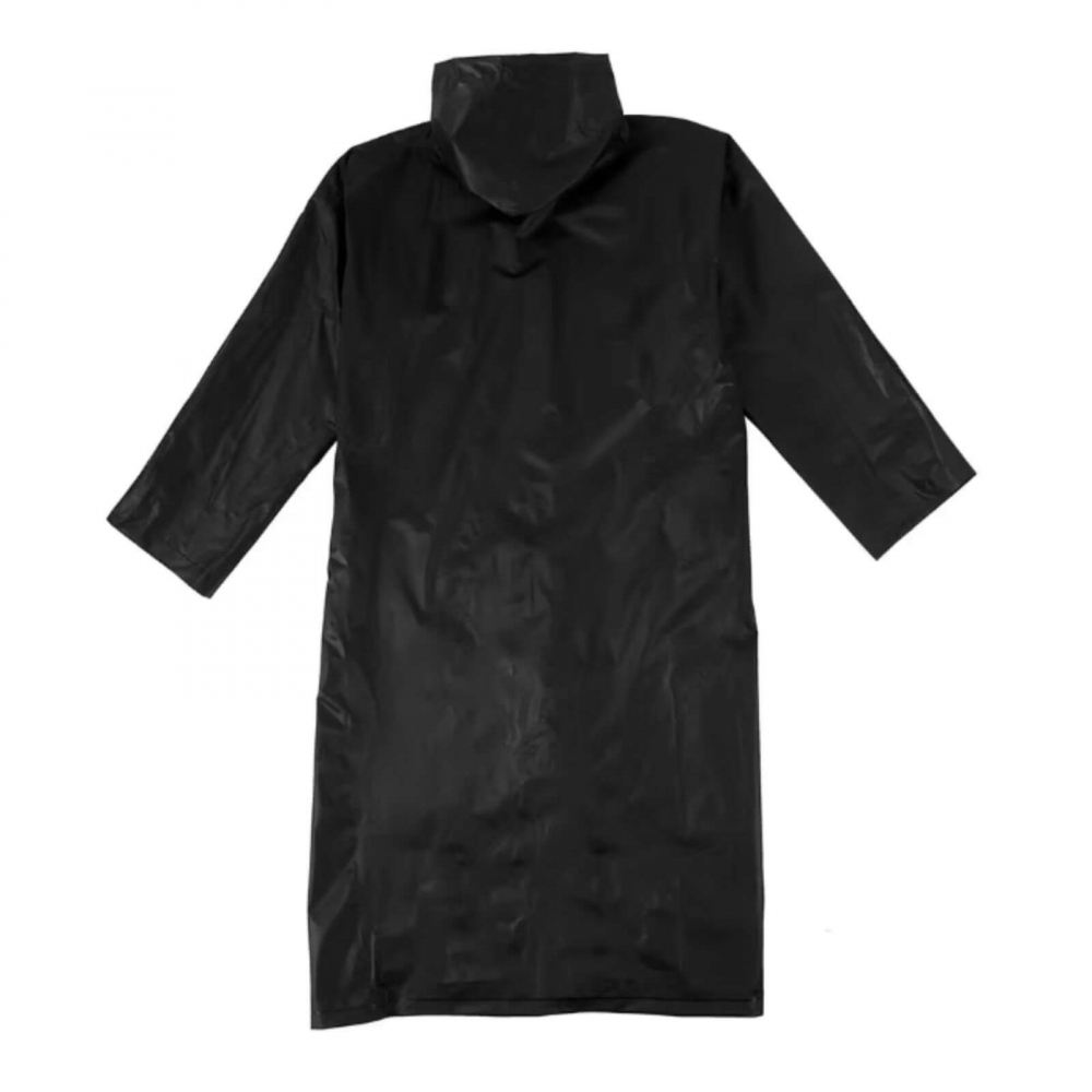 Pelerina de ploaie oversize cu gluga si capse, EVA, neagra, 145x70 cm [7]