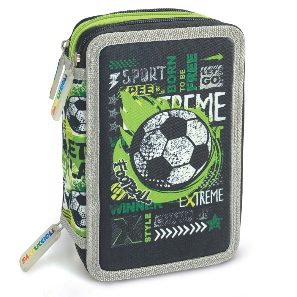 Penar echipat - Colectia pentru baieti cu 3 fermoare (18 markere si 18 creioane colorate) - 13 x 20 x 6.5 cm (12buc/display), copii varsta 3 ani+,6 ani+,8 ani+ [3]