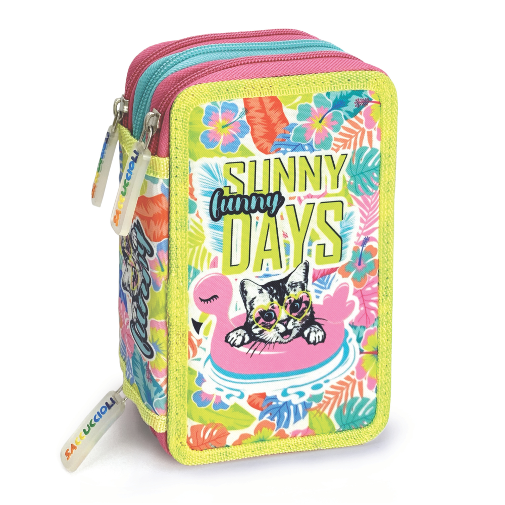 Penar echipat - Colectia pentru fete cu 3 fermoare (18 markere si 18 creioane colorate) - 13 x 20 x 6.5 cm (12buc/display), copii varsta 3 ani+,6 ani+,8 ani+ [5]