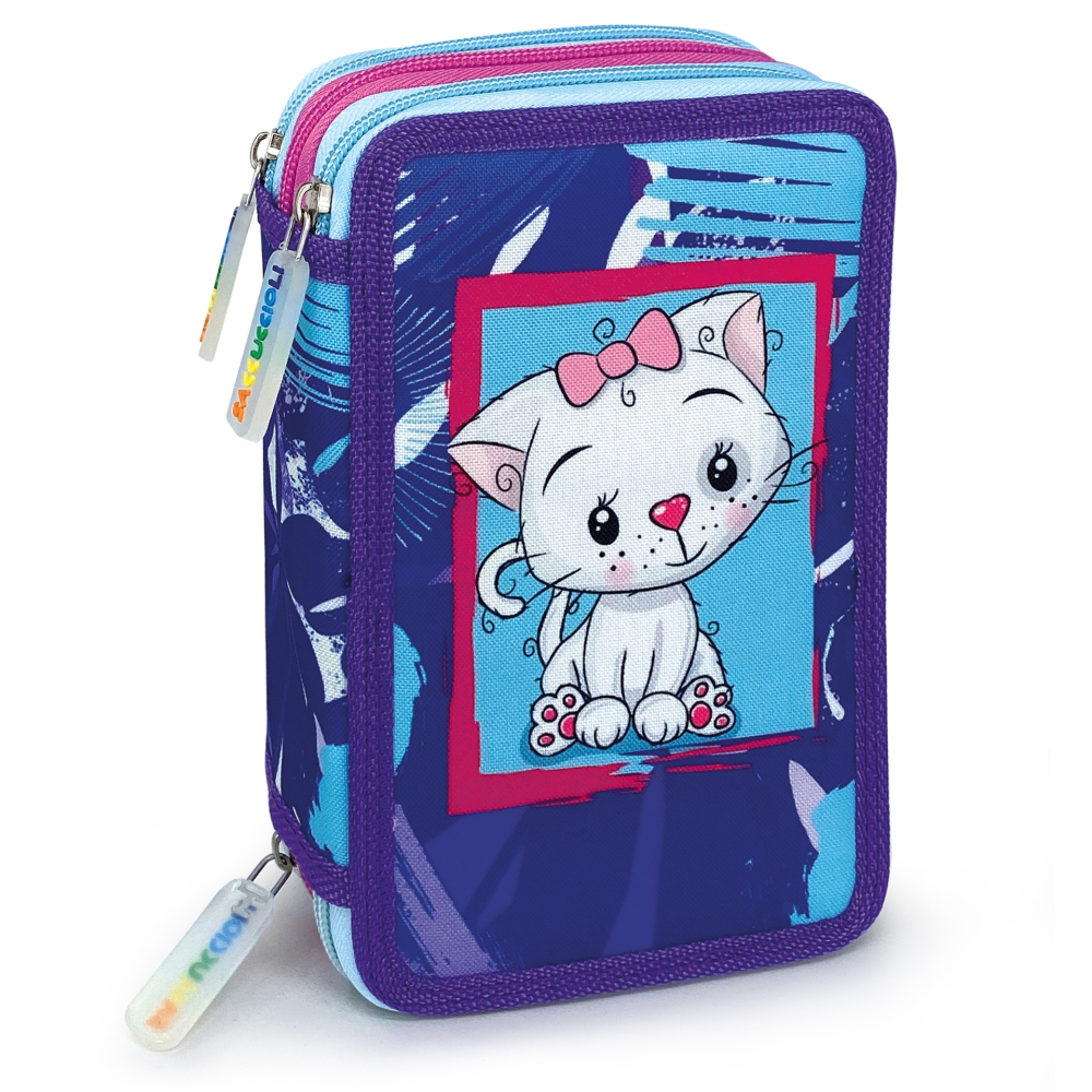 Penar echipat - Colectia Puppies cu 3 fermoare (18 markere si 18 creioane colorate) - 13 x 20 x 6.5 cm (12buc/display), copii varsta 3 ani+,6 ani+,8 ani+ [2]