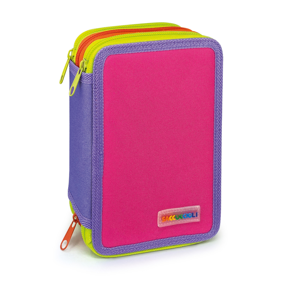 Penar echipat - Color Block Basic cu 3 fermoare (18 markere si 18 creioane colorate) - 13 x 20 x 6.5 cm (12buc/display), copii varsta 3 ani+,6 ani+,8 ani+ [3]