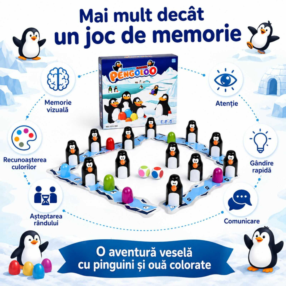 PENGOLOO Joc de Memorie cu Pinguini, 4 Ani+ [2]