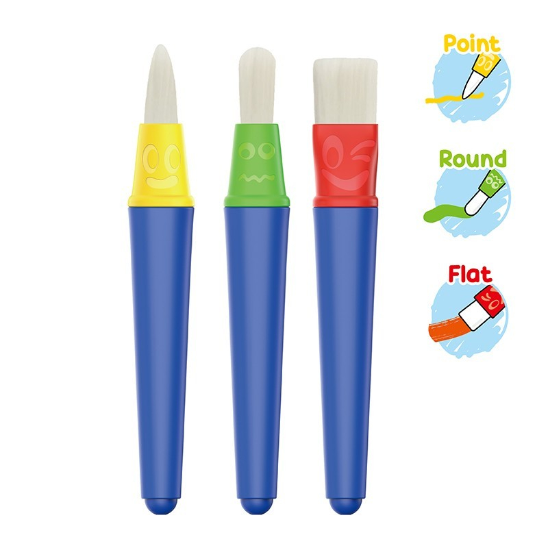 Pensula cu rezervor Keyroad Baby line KR972329, varf rotund, lat, pentru copii, set 3 buc [2]
