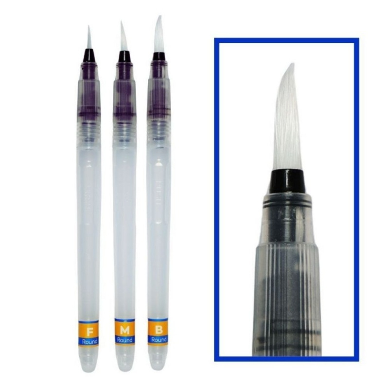 Pensula Mont Marte MPB0095, varf rotund, F ( 3mm ) pentru acuarele apa, set 1 bucata [2]