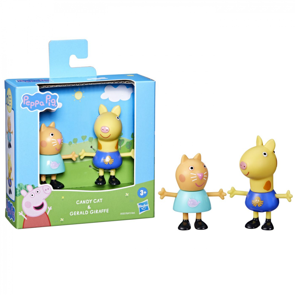 Peppa pig prieteni buni set 2 figurine pisica candy si girafa gerald, varsta de la 3 ani la 6 ani [3]