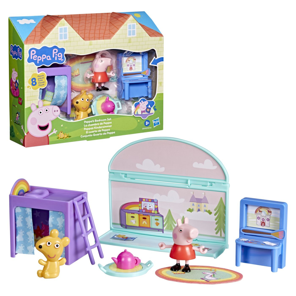 Peppa pig set de joaca dormitorul lui peppa cu figurine si si accesorii copii varsta 3 ani - 7 ani [2]