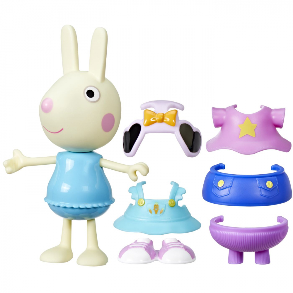 peppa pig set figurina si accesorii vestimentare iepurasul rebecca 15cm, varsta de la 3 ani la 6 ani [2]