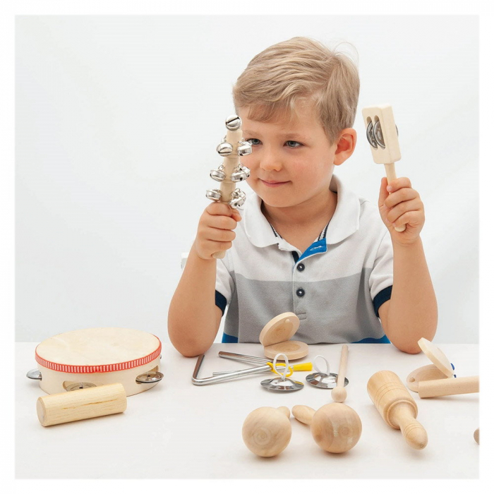 Percussion Set, 10 instrumente din lemn, TickiT [2]