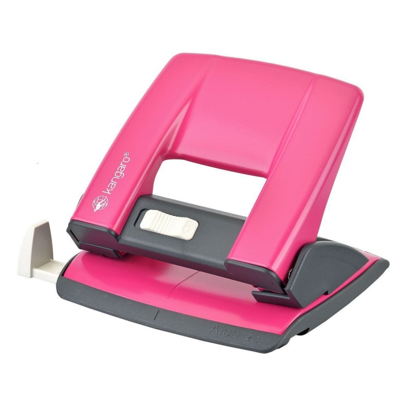 Perforator Kangaro AION-20/S, 20 coli, metalic, roz fucsia, blister [2]