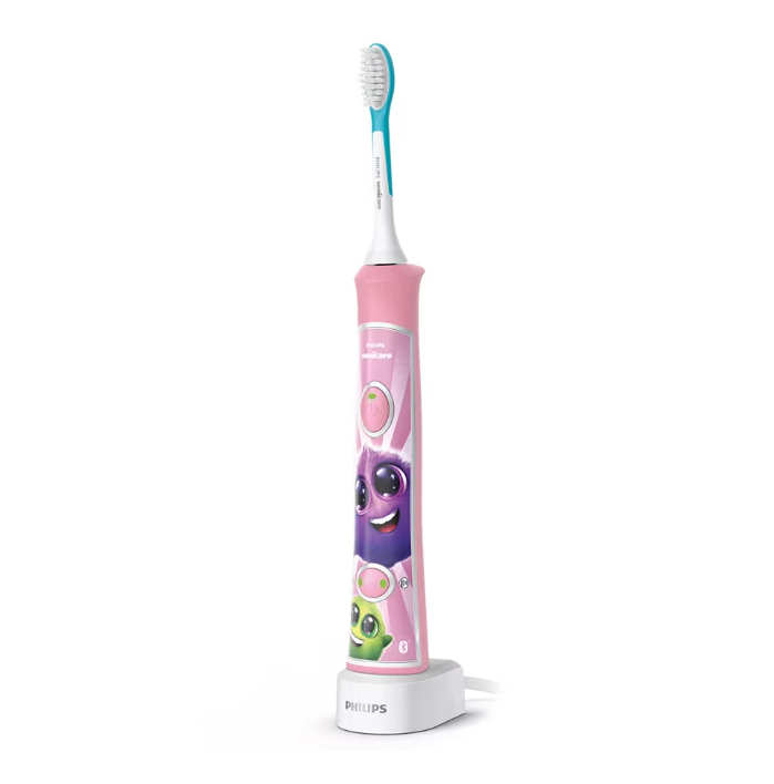 Periuta de dinti electrica pentru copii philips sonicare for kids hx6352/42, 62.000 miscari/min, 2 programe, 2 capete roz, l x a x i  (mm) 64x111x220 [2]